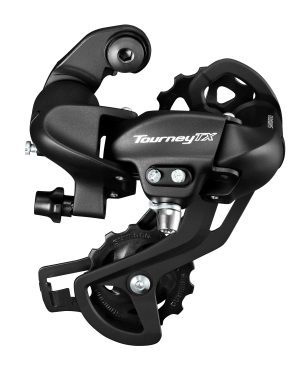 Achterderailleur 7/8-speed Shimano Tourney TX800 met padbevestiging - zwart