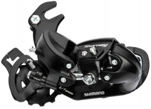 Achterderailleur 6/7-speed Shimano Tourney TY300 met haak (B-Type) - Zwart