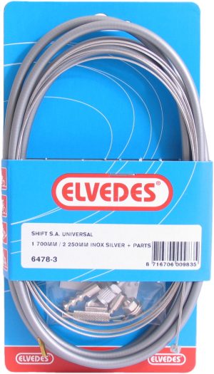 Trommelrem kabelkit Elvedes 1700mm / 2350mm RVS - zilver (op kaart)