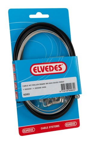 Rollerbrake kabelkit Elvedes BR-IM41/50/53 1000mm / 1250mm RVS - zwart (op kaart)