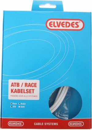 Rem kabelkit Elvedes ATB / race compleet - wit (in doosje)