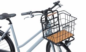 Fietsmand MIK Basil Nordland - voorop en/of achterop 23 liter 40 x 32 x 30 cm - zwart/natural bruin