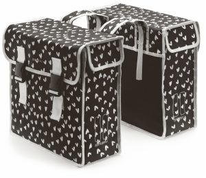 Dubbele fietstas Basil Mara XL 35 liter 37 x 15 x 44 cm - heart dots