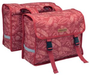 Dubbele fietstas New Looxs Fiori Double Forest 30 liter 37 x 12,5 x 33 cm (2x) - red