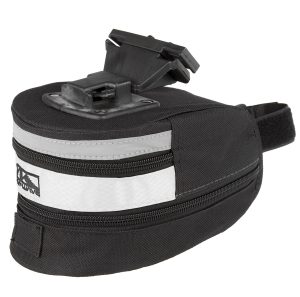 Zadeltas M-Wave Tilburg large met klikbevestiging - zwart/wit