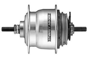 Versnellingsnaaf Sturmey Archer X-RF8 vrijloop - 36 gaats - 175 mm as - zilver