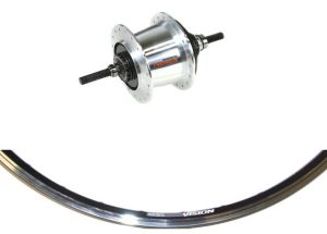 Achterwiel 28" / 622x19C Rodi Vision 3 velg met Shimano Nexus 7 rollerbrakenaaf - zwart geslepen