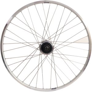 Achterwiel 28" Nexus 7 rollerbrake naaf met zilveren velg en RVS spaken