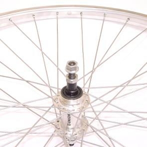 Achterwiel 26 x 1,75" MTB met aluminium Edge velg - aluminium freewheel naaf - zilver