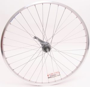 Achterwiel 26" ATB aluminium Shimano remnaaf - zilver