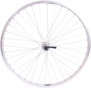 Achterwiel 26" ATB - ZAC19 velg - Shimano TX500 naaf - zinken spaken - zilver
