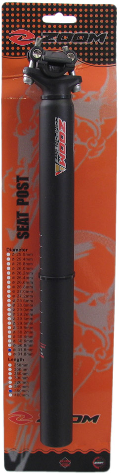 Zadelpen ATB Zoom ø31.6 mm / 350 mm aluminium - zwart