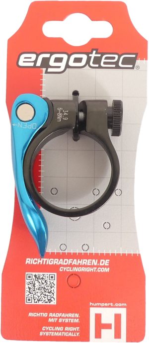 Zadelpenklem Ergotec SCQ-0100 ø34,9 mm aluminium met snelspanner - zwart/blauw